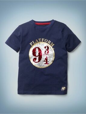 Mini Boden Harry Potter Platform 9 3/4 Flip Sequin Shirt 7-8Y 128cm